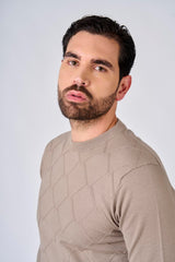 Maglia girocollo con motivo jacquard