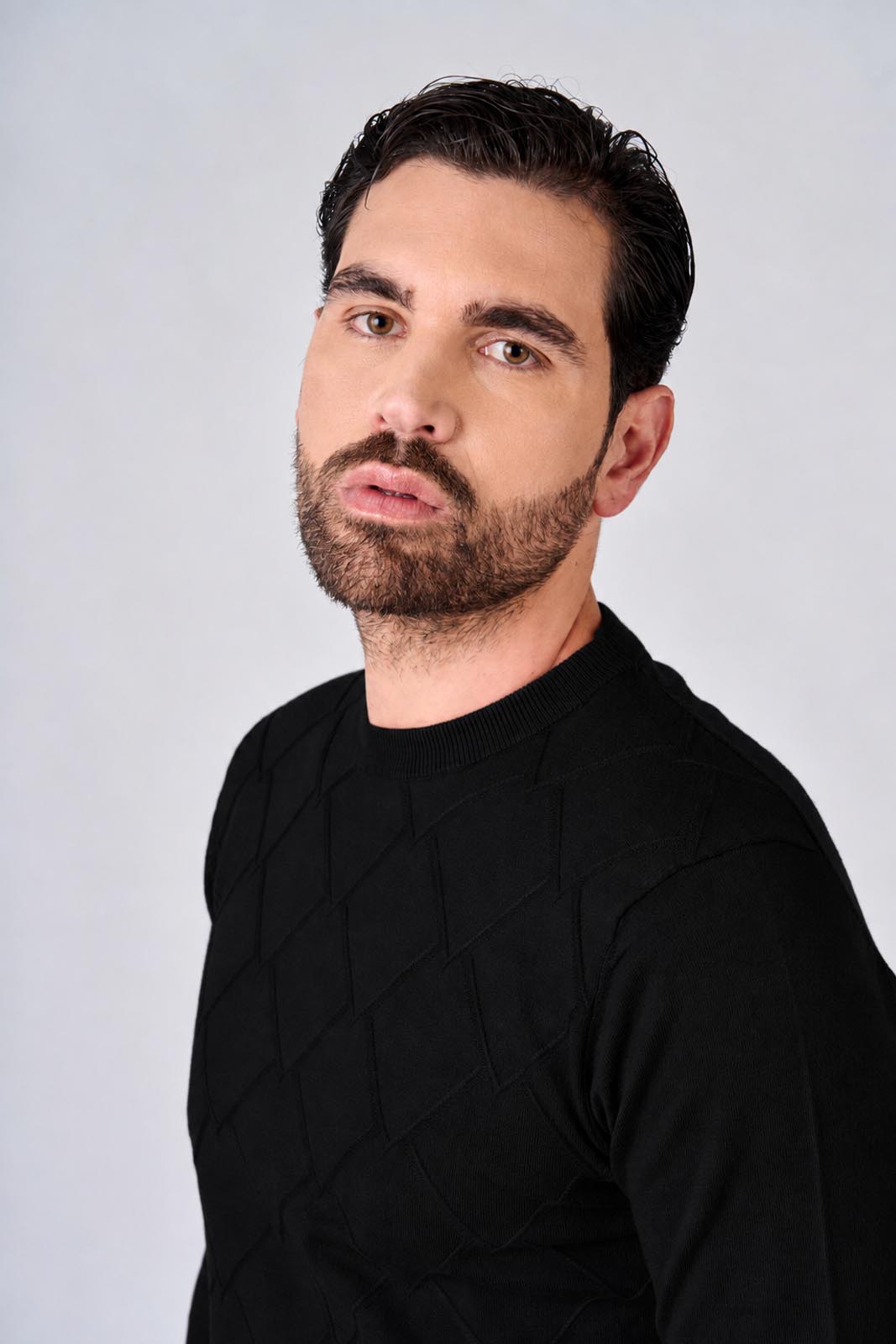 Maglia girocollo con motivo jacquard