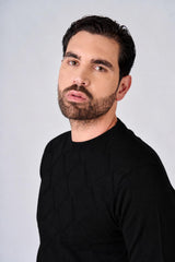 Maglia girocollo con motivo jacquard