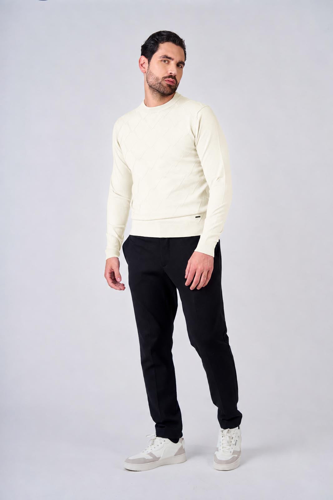 Maglia girocollo con motivo jacquard