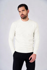 Maglia girocollo con motivo jacquard