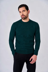 Maglia girocollo con motivo jacquard