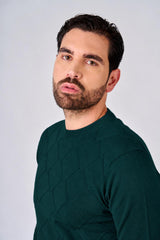 Maglia girocollo con motivo jacquard