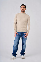 Maglia a mezzo collo con motivo jacquard