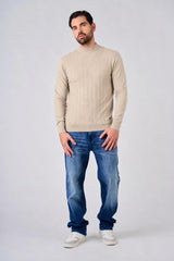 Maglia a mezzo collo con motivo jacquard