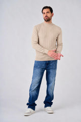Maglia a mezzo collo con motivo jacquard