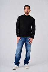 Maglia a mezzo collo con motivo jacquard
