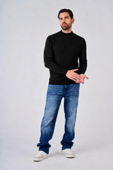 Maglia a mezzo collo con motivo jacquard