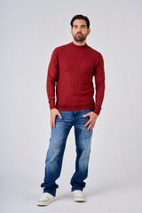 Maglia a mezzo collo con motivo jacquard