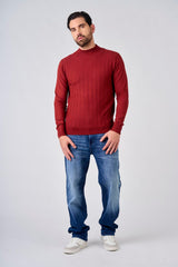 Maglia a mezzo collo con motivo jacquard
