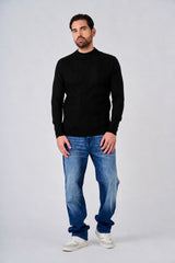 Maglia a mezzo collo con motivo jacquard
