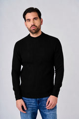 Maglia a mezzo collo con motivo jacquard