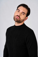 Maglia a mezzo collo con motivo jacquard