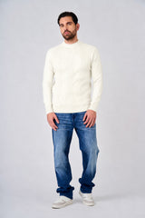 Maglia a mezzo collo con motivo jacquard