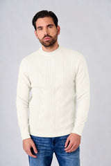 Maglia a mezzo collo con motivo jacquard