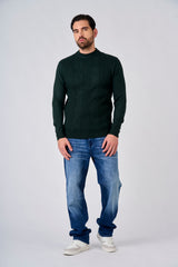 Maglia a mezzo collo con motivo jacquard