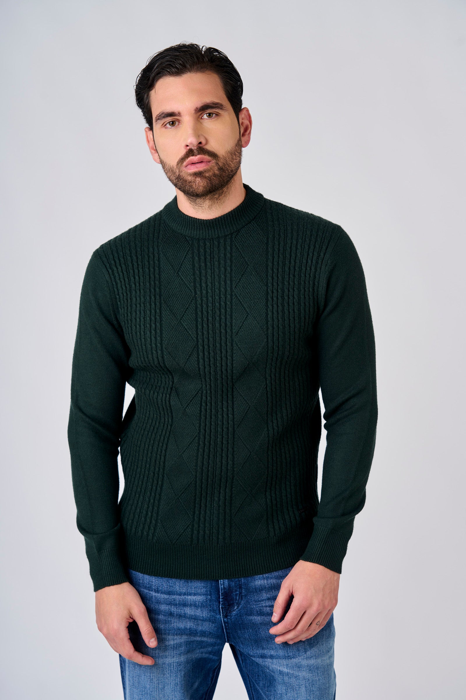 Maglia a mezzo collo con motivo jacquard