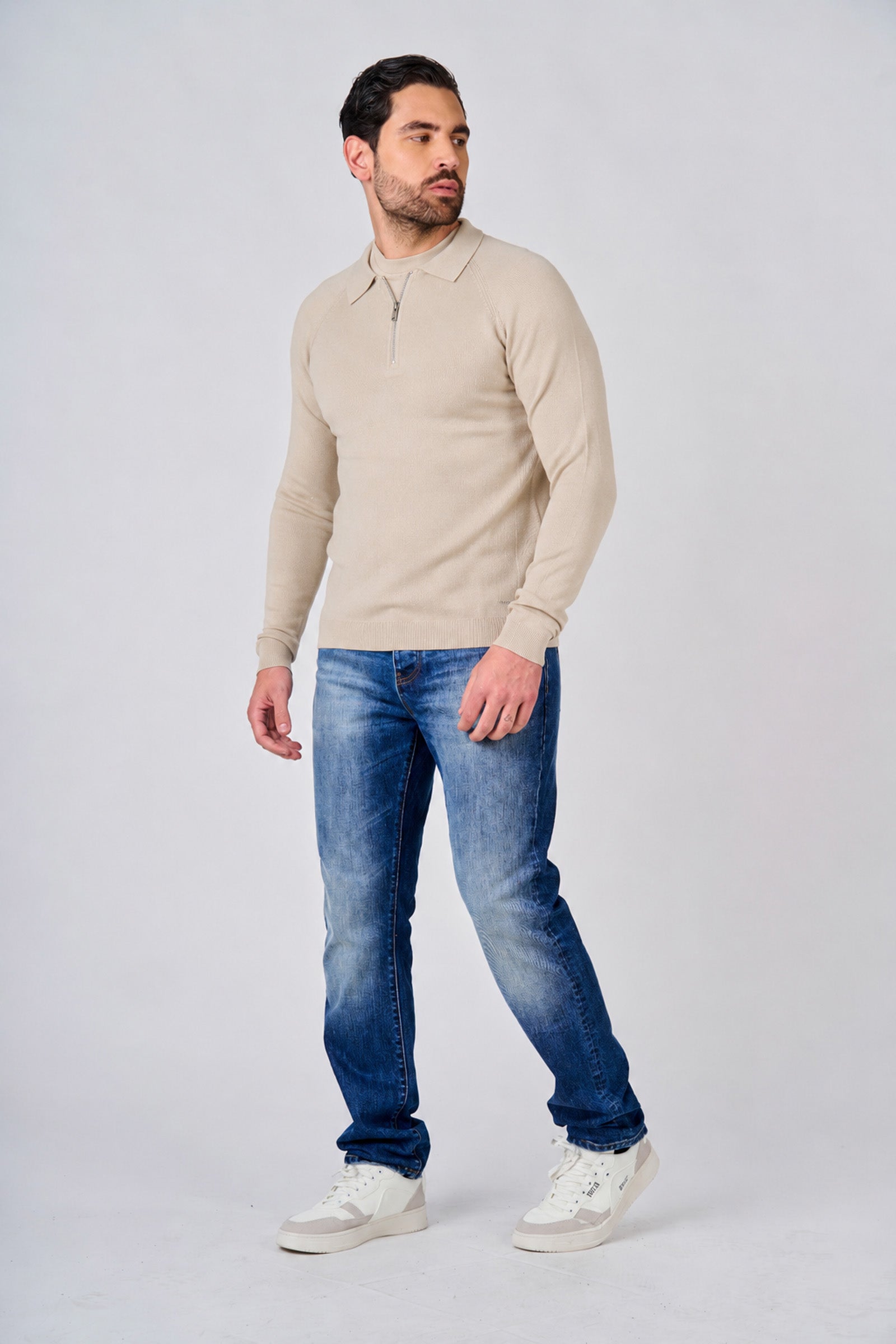 Polo in maglia con manica raglan