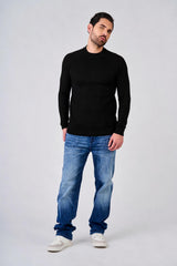 Maglia a mezzo collo manica raglan
