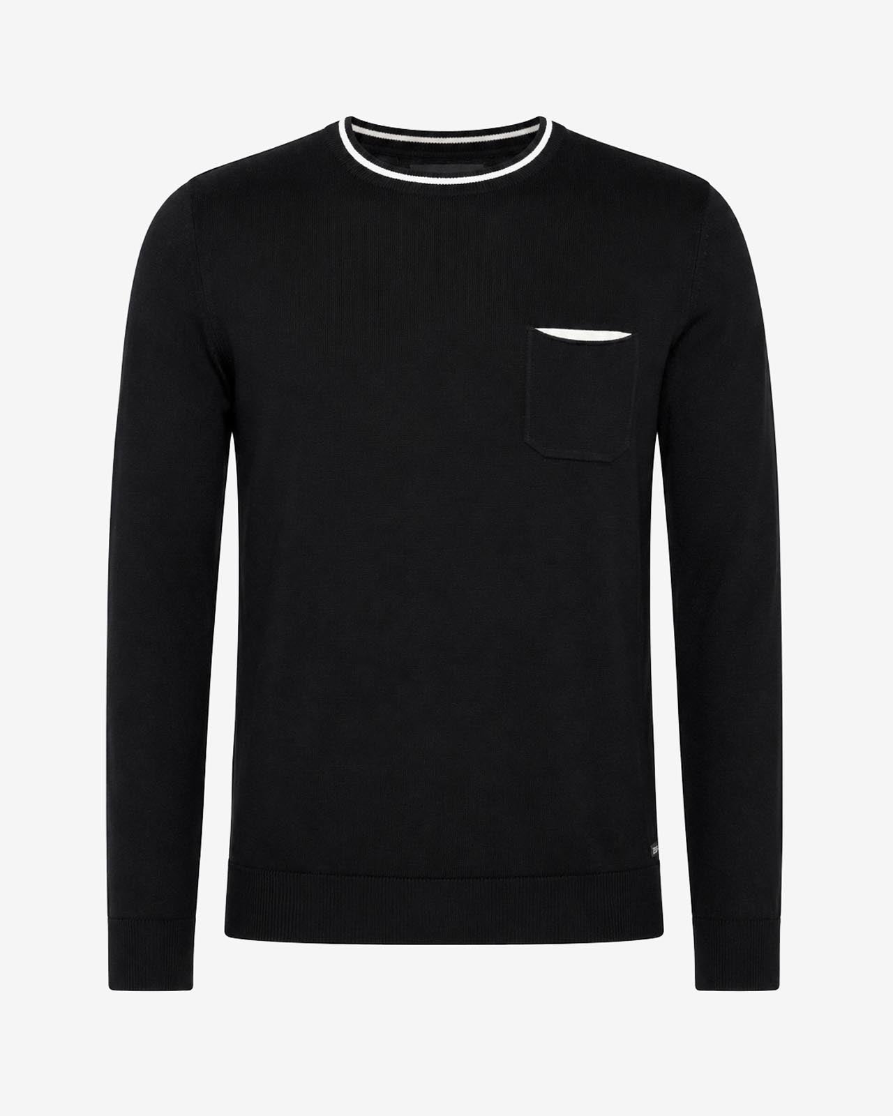 Maglia girocollo manica raglan con taschino