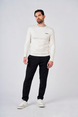 Maglia girocollo manica raglan con taschino
