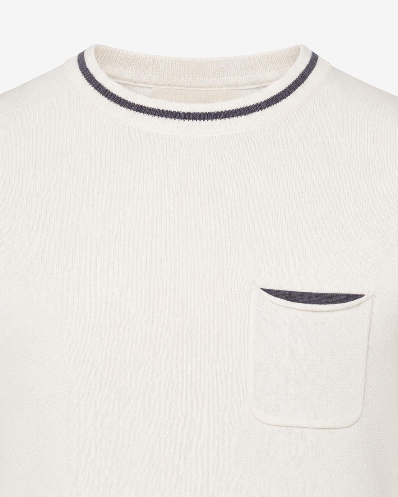 Maglia girocollo manica raglan con taschino
