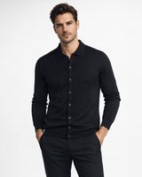 Cardigan con collo in camicia