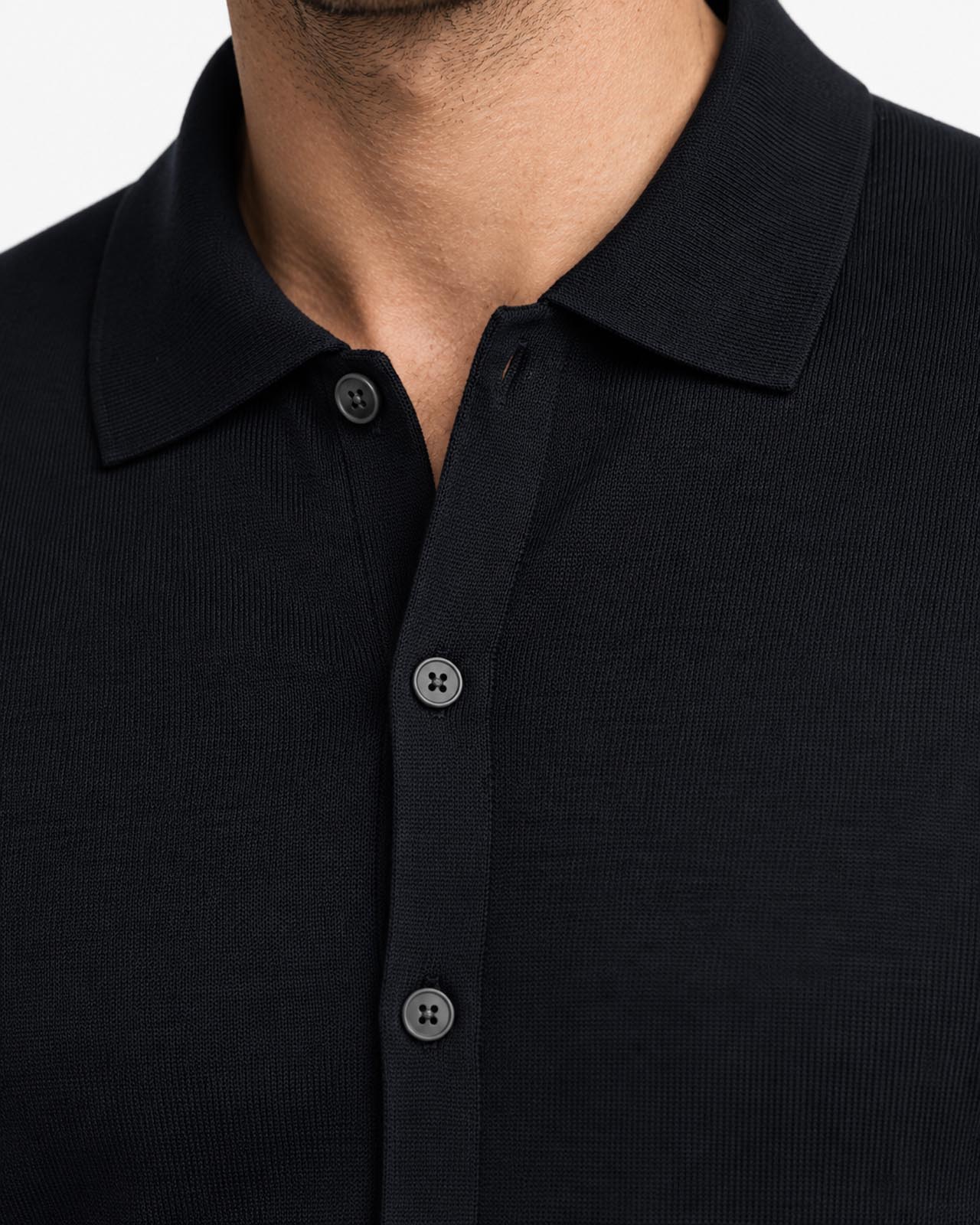 Cardigan con collo in camicia