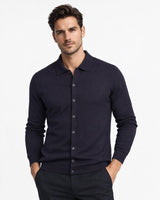 Cardigan con collo in camicia