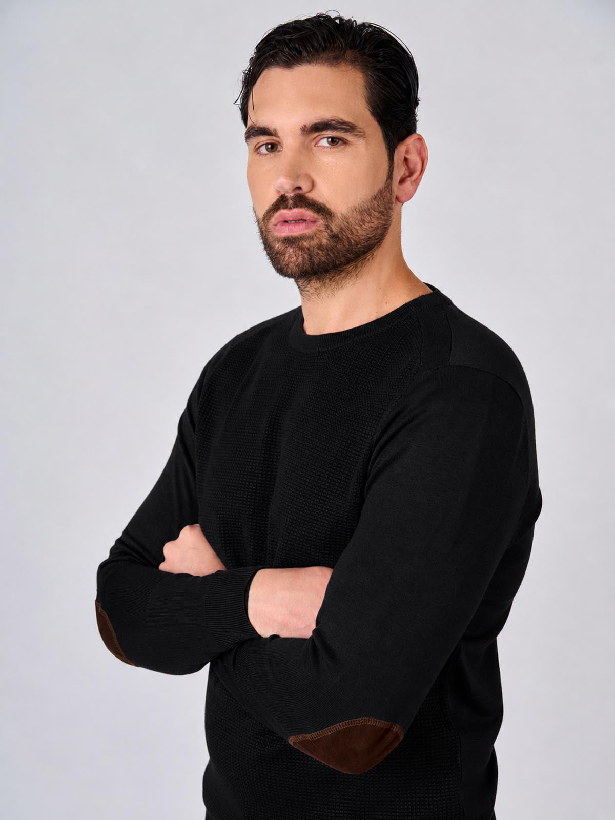 Maglia girocollo con toppe