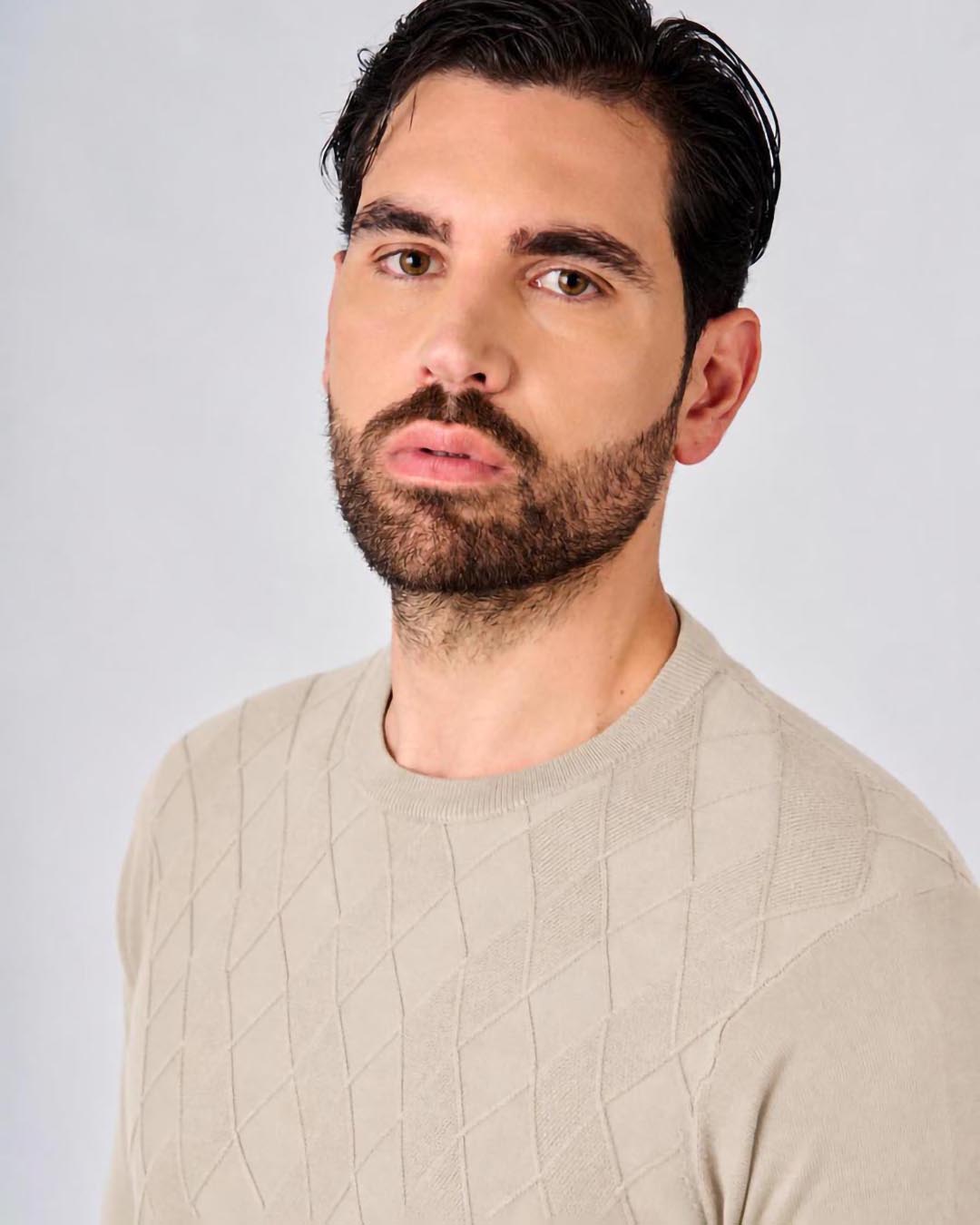 Maglia girocollo con motivo jacquard
