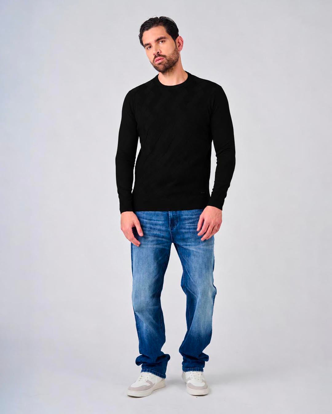 Maglia girocollo con motivo jacquard