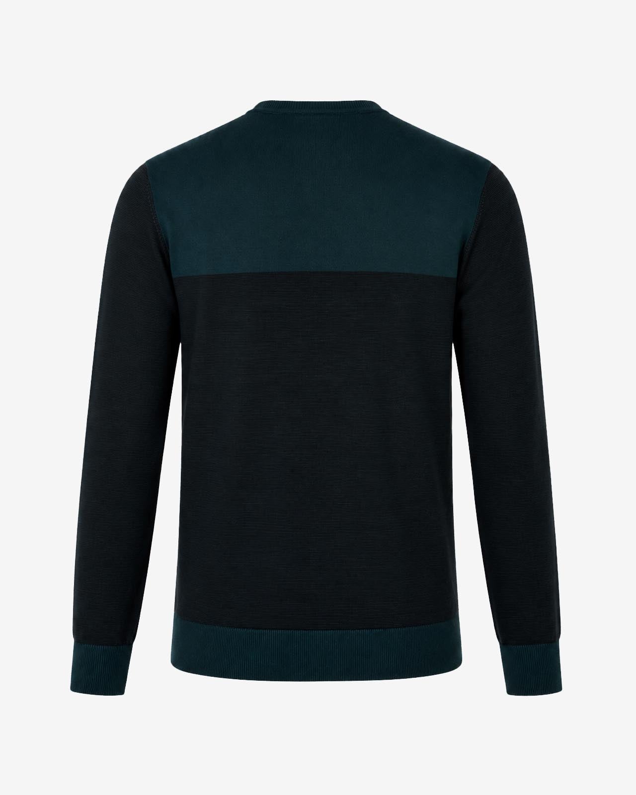Maglia girocollo bicolore con taschino