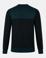 Maglia girocollo bicolore con taschino