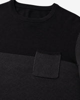 Maglia girocollo bicolore con taschino