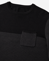Maglia girocollo bicolore con taschino