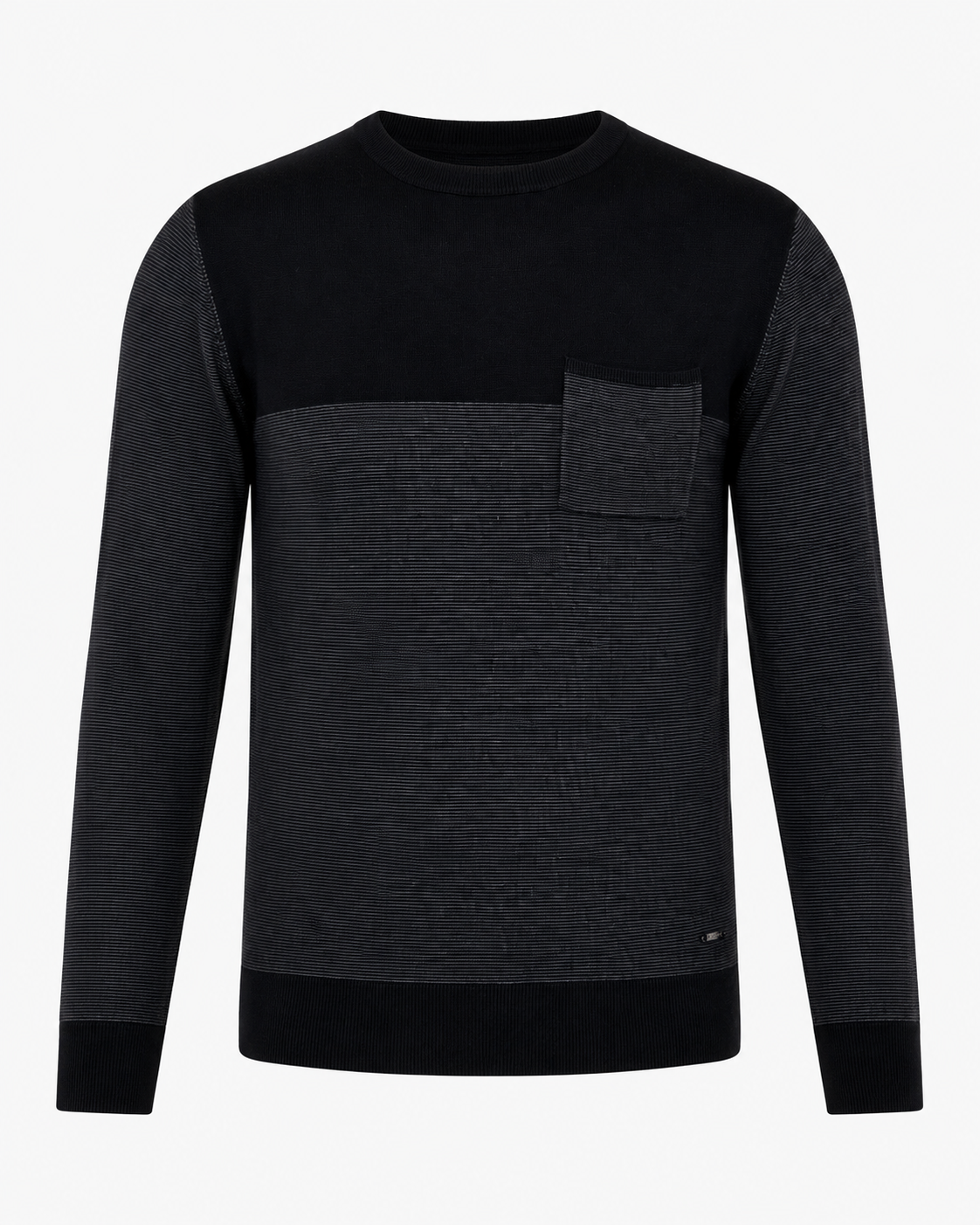 Maglia girocollo bicolore con taschino