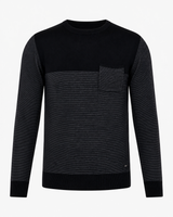 Maglia girocollo bicolore con taschino