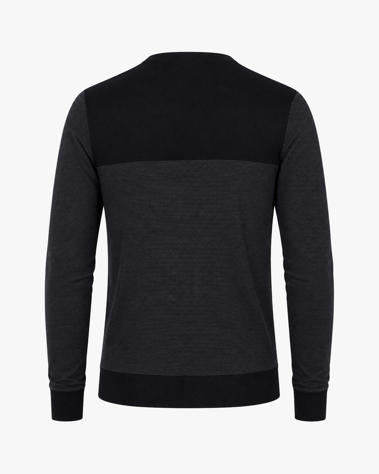 Maglia girocollo bicolore con taschino