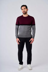 Maglia girocollo bicolore
