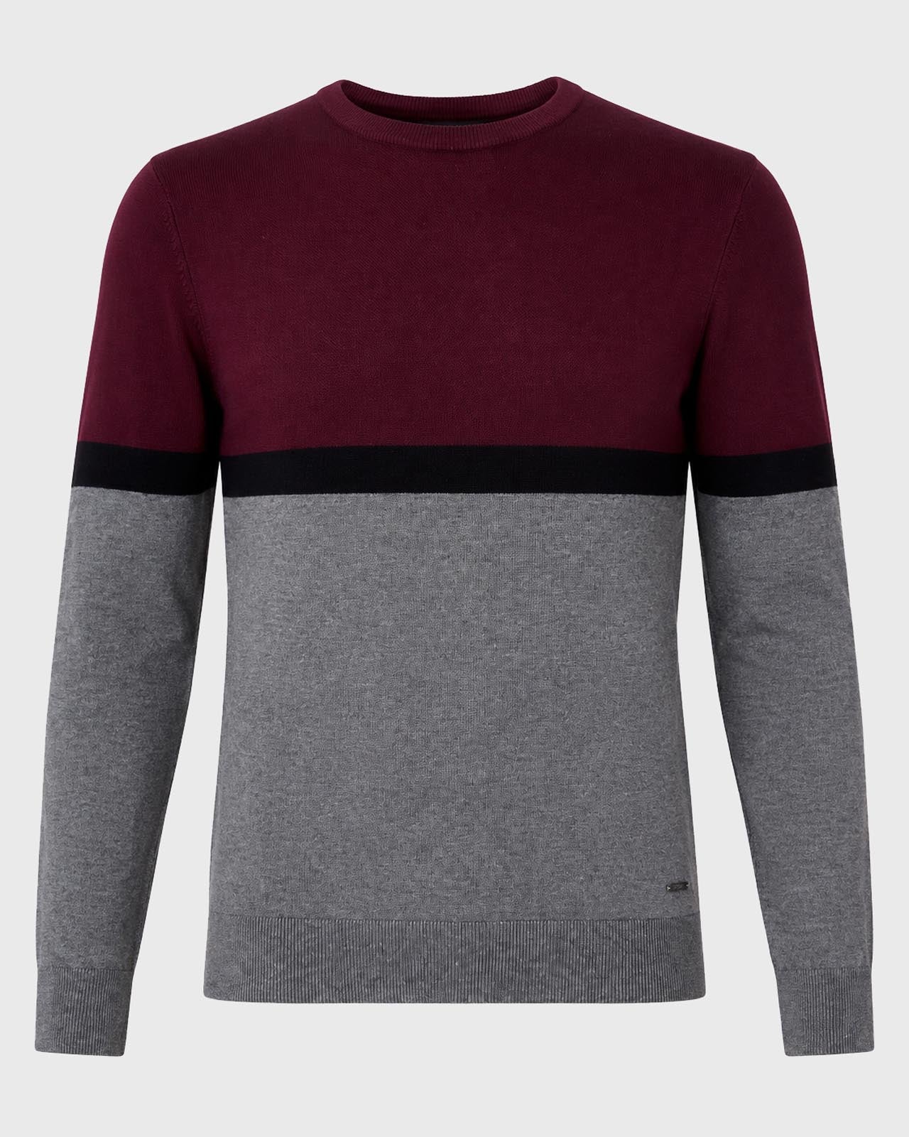 Maglia girocollo bicolore