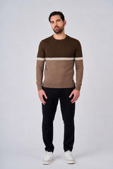 Maglia girocollo bicolore
