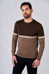 Maglia girocollo bicolore