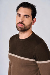 Maglia girocollo bicolore