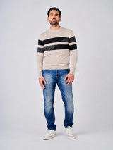 Maglia girocollo bicolore