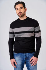 Maglia girocollo bicolore