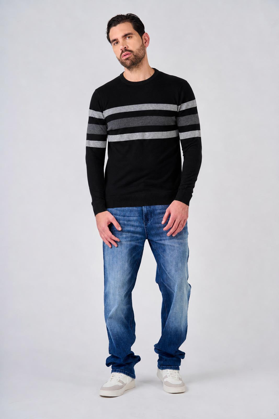 Maglia girocollo bicolore
