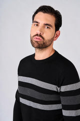 Maglia girocollo bicolore