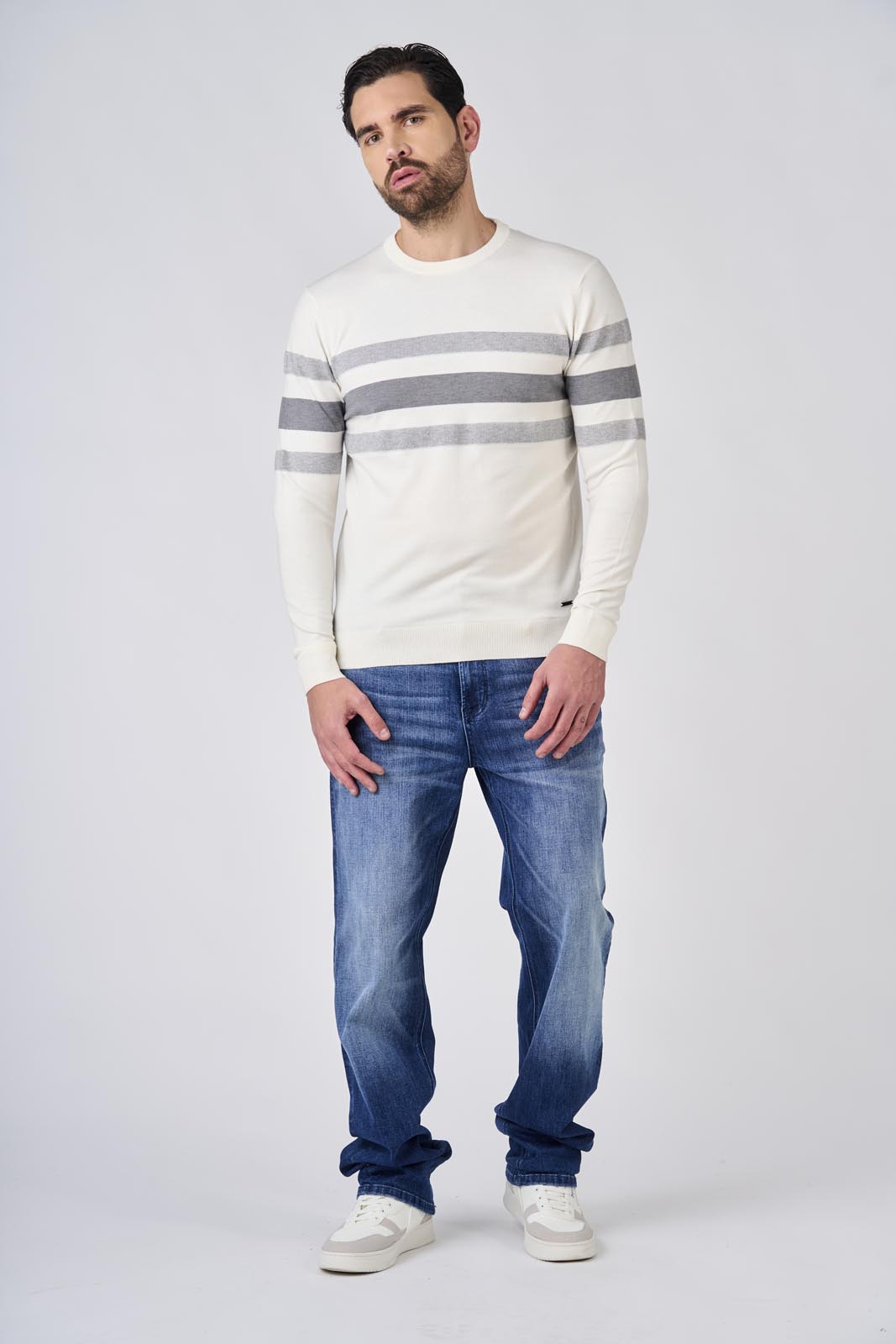 Maglia girocollo bicolore