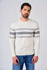 Maglia girocollo bicolore